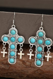 Boho Turquoise Cross Earrings