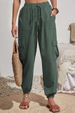 High Waist Drawstring Pockets Jogger Pants