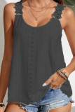 Sleeveless Floral Crochet Hollowed Tank Top