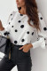 Dot Print Puff Long Sleeves Blouse
