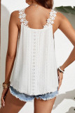 Sleeveless Floral Crochet Hollowed Tank Top