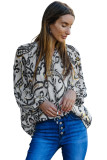 Multicolour Boho Flower Print Casual Blouse
