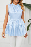 Sleeveless Splicing Smocked Top