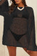 Pompom Mesh Long Sleeve Side Split Beach Cover Up