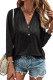 V Neck Button 3/4 Sleeves Top