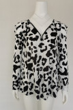 Zipper V Neck Printing Cold SHoulder Top