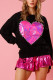 Pearl With Heart Patchwork Pullover Sweatshirt