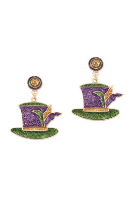Mardi Gras Glitter Earrings