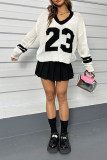 Number 23 V Neck Knitting Sweater