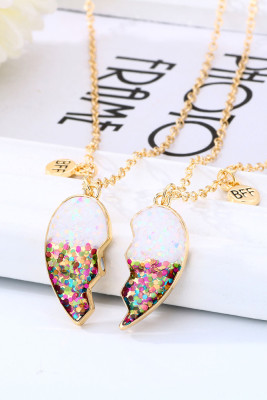 BFF Glitter Heart Necklace