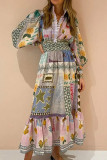 Vintage Boho Splicing Maxi Dress
