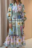 Vintage Boho Splicing Maxi Dress