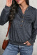 Dark Grey Texture Checked Button Hoodies