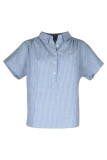 Turndown Neck Button Stripes Shirt