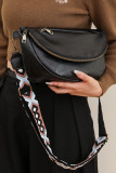 Plain Pu Leather Zipper Shoulder Bag