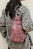 Double Zipper Leather Sling Bag