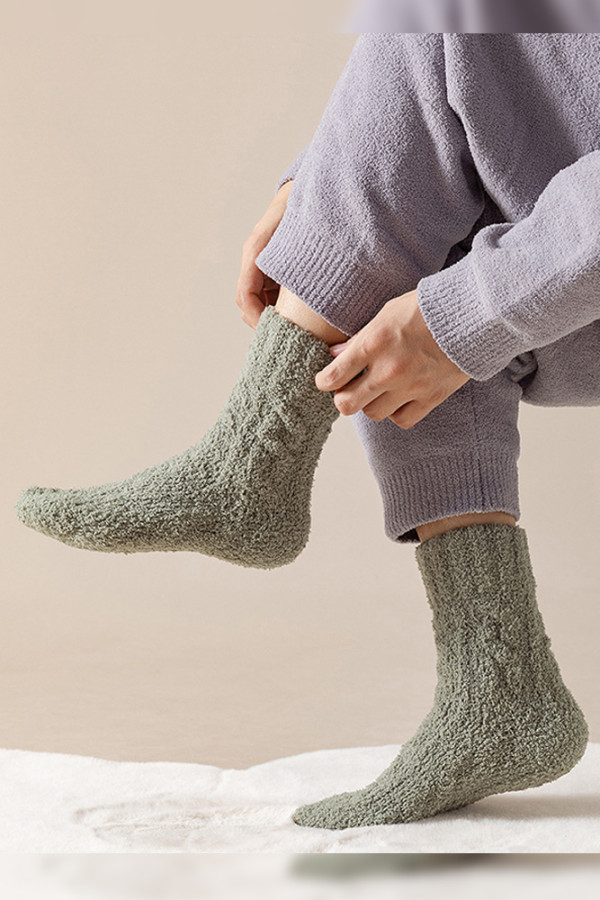 Plain Woolen Knit Socks For Man MOQ 5pcs