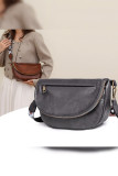 Plain Pu Leather Zipper Shoulder Bag