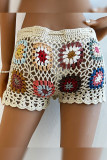 Crochet Flower Knit Shorts