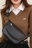 Plain Pu Leather Zipper Shoulder Bag