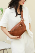 Plain PU Zipper Sling Bag MOQ 3pcs