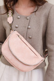 Plain Pu Leather Zipper Shoulder Bag