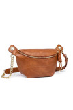 Plain PU Zipper Sling Bag MOQ 3pcs