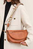 Plain Pu Leather Zipper Shoulder Bag