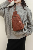 Double Zipper Leather Sling Bag