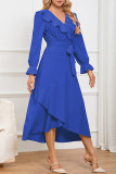 Plain Jacquard Leopard V Neck Ruffles Maxi Dress