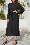 Puff Sleeves Tie Waist Smocked Dress