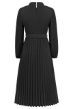 Puff Sleeves Tie Waist Smocked Dress