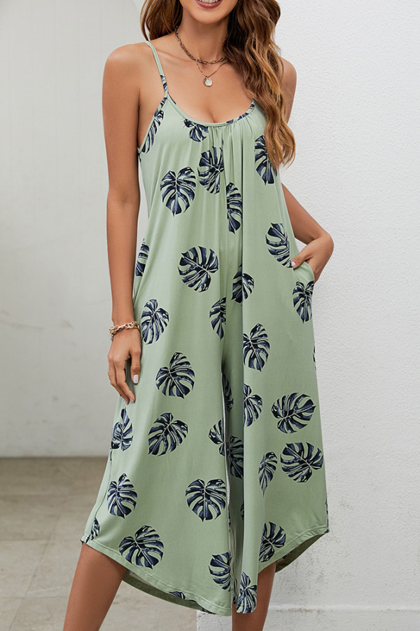 Printed Wide Leg Cami Jumpsuit