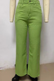 Plain Wide Leg Denim Pants