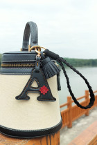 PU Leather Letter Tassle Keychain