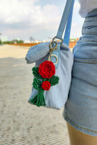 Knit Rose Keychain MOQ 5pcs
