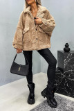 Winter Buttoned Pockets Fleece Coat