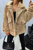 Winter Buttoned Pockets Fleece Coat