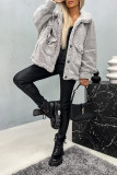Winter Buttoned Pockets Fleece Coat