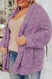 Bonbon Open Front Knit Plus Size Cozy Cardigan