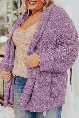 Bonbon Open Front Knit Plus Size Cozy Cardigan