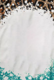 Light Blue Bleached Leopard Tie-dye Print Tank Top