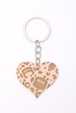 Wooden Heart Print Keychain MOQ 5pcs