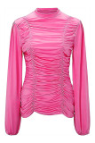 Pink Lantern SLeeves Smocked Top
