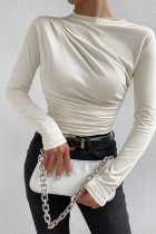 Plain Ruched Long Sleeves Top