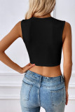 Black Knitting Crop Top
