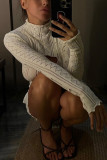Plain Hollow Out Knit Bodycon Dress