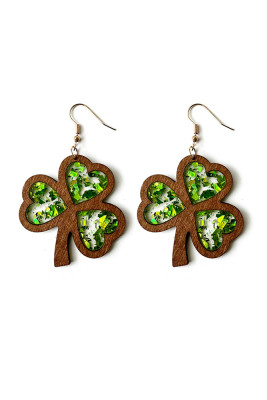 St. Patrick's Day Wooden Earrings MOQ 5pcs