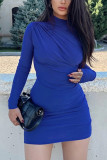 Plain Smocked Bodycon Dress