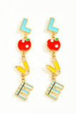 Alloy Love Earrings MOQ 5pcs